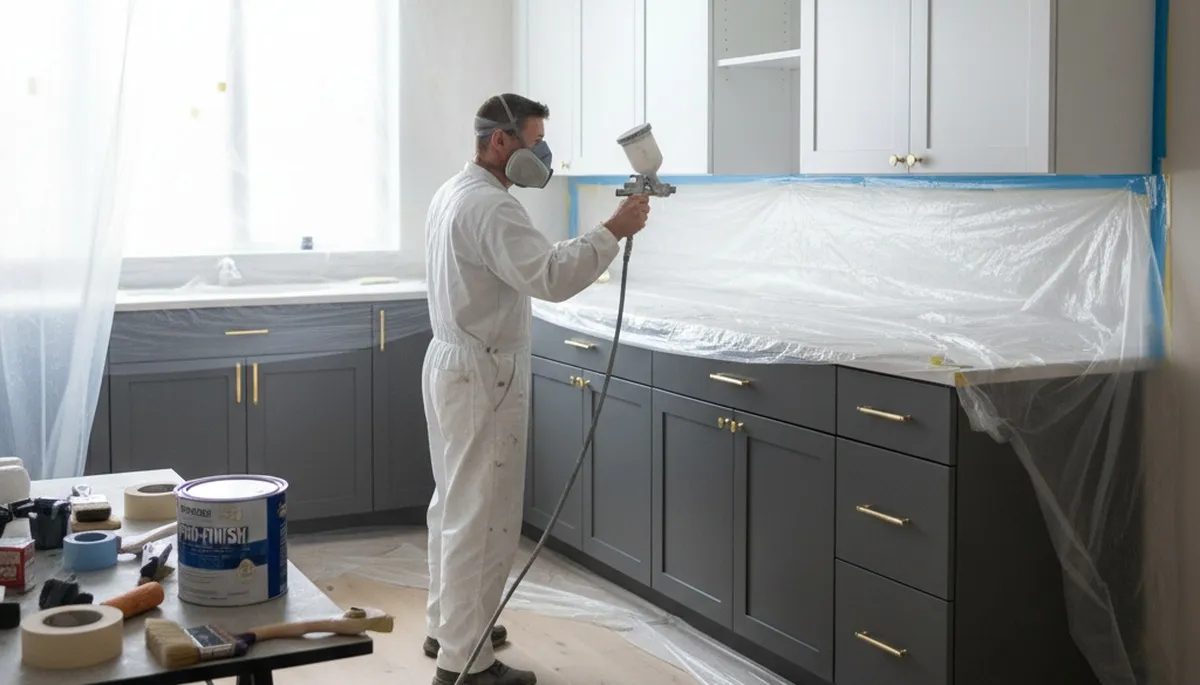 Staten Island, NY cabinet painting service by Staten Island Paint Pros for kitchens and bathrooms